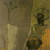 Paisaje interior con floreros, 1987